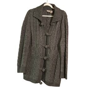 Fieldgear Gray Cable Knit Cardigan Size L